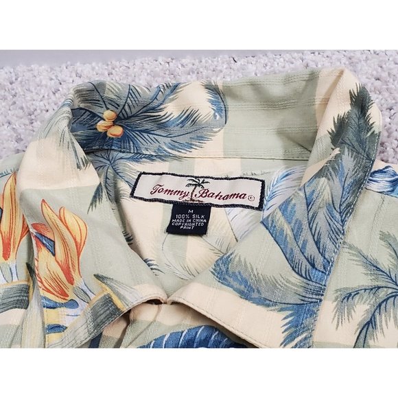Tommy Bahama Silk Camp Shirt Birds of Paradise Size Medium M - Picture 4 of 7